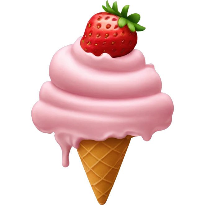 strawberry ice cream emoji