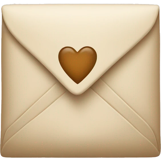 beige letter with beige heart emoji