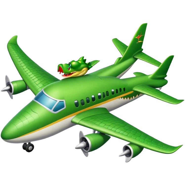 Plane with a krokodile on top emoji