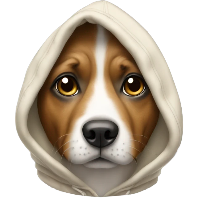 Dog wearing a hoodie emoji