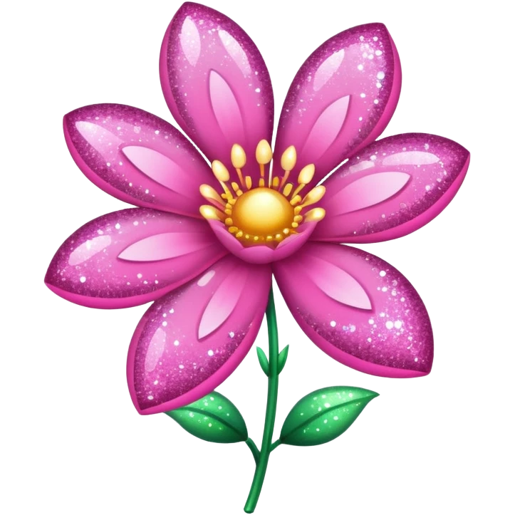 glitter pink flower emoji