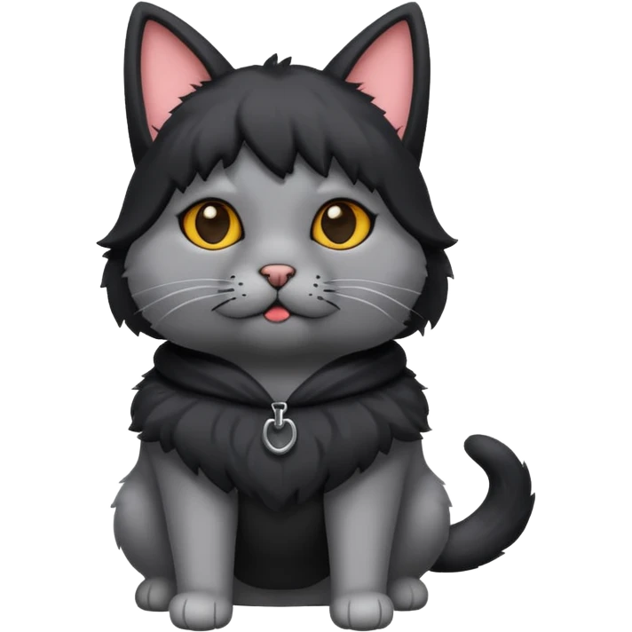 a cat that has a black dog costume on emoji