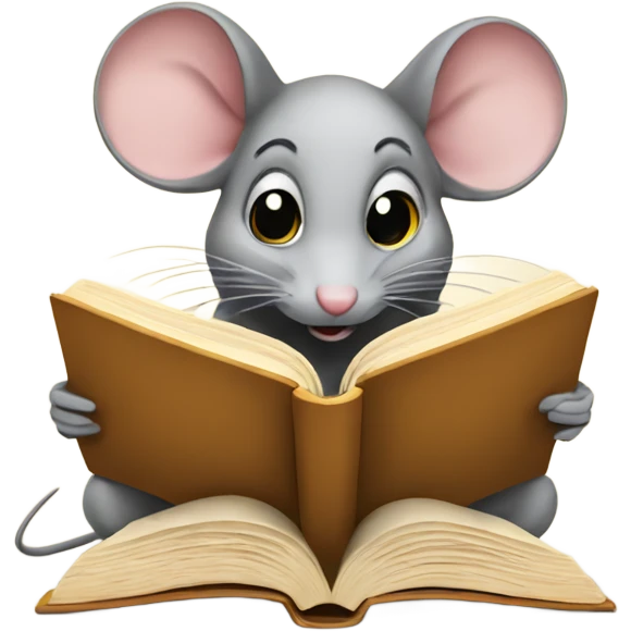 Mouse reading a book emoji