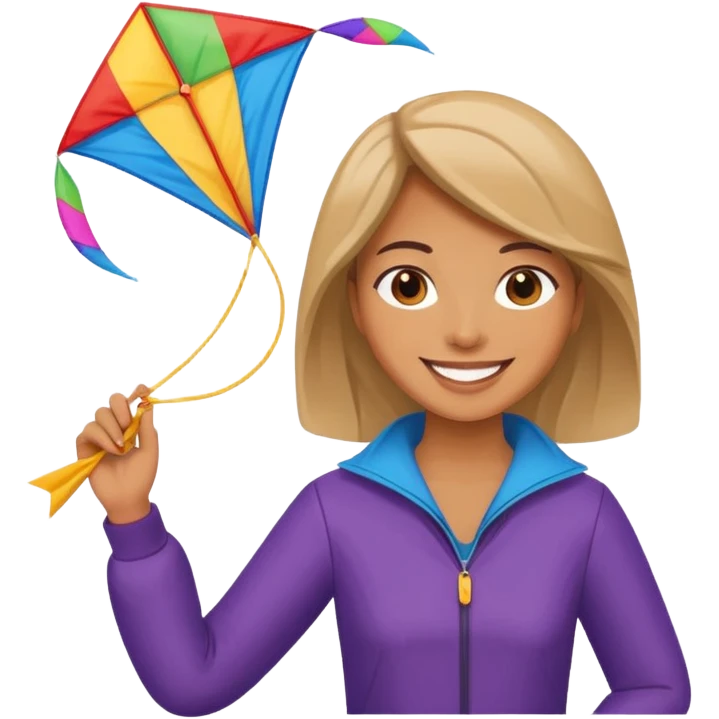 woman holding kite emoji