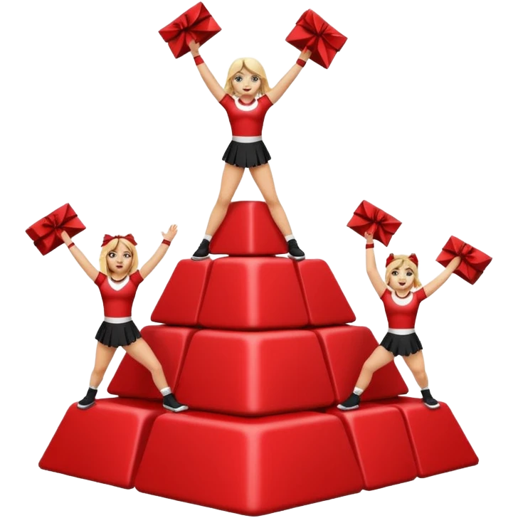 Black and red cheer pyramid  emoji