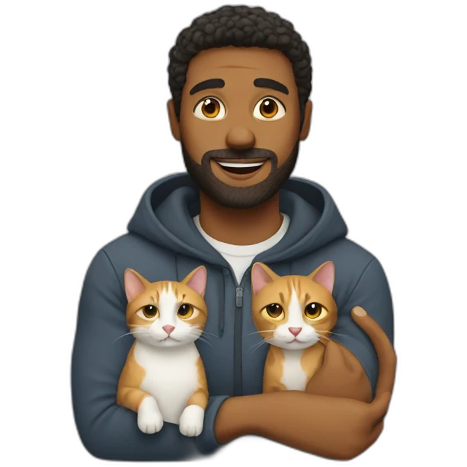 Man with a cat emoji