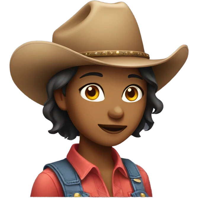 Girl wearing cowboy hat emoji