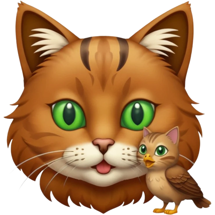 Cat with a bird in his mouth emoji