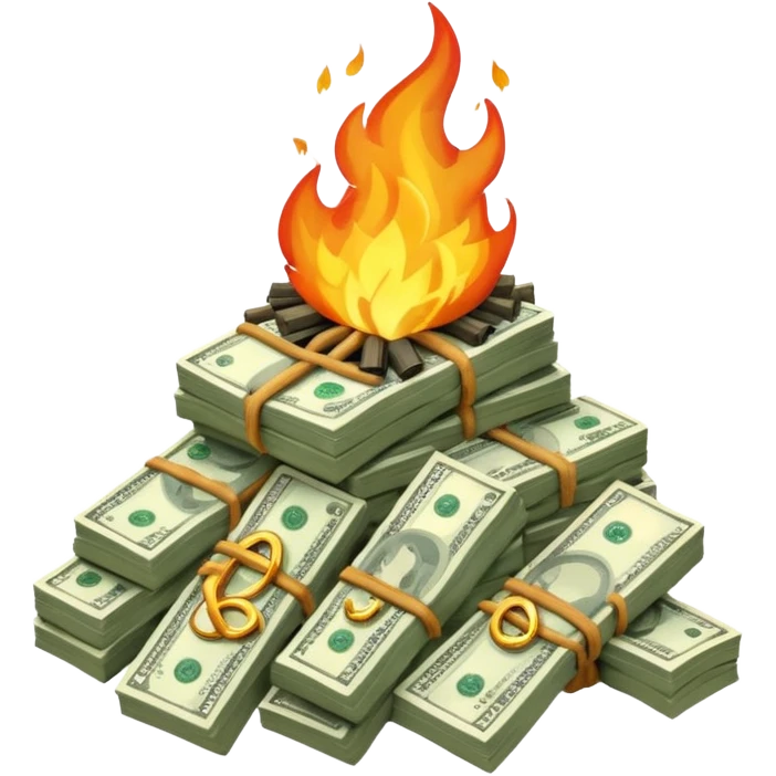 Burning money emoji