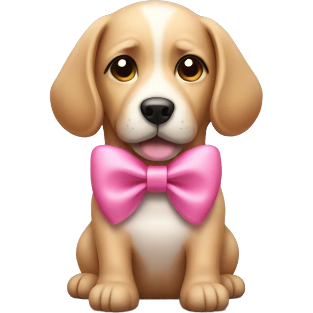 Dog with pink bow emoji