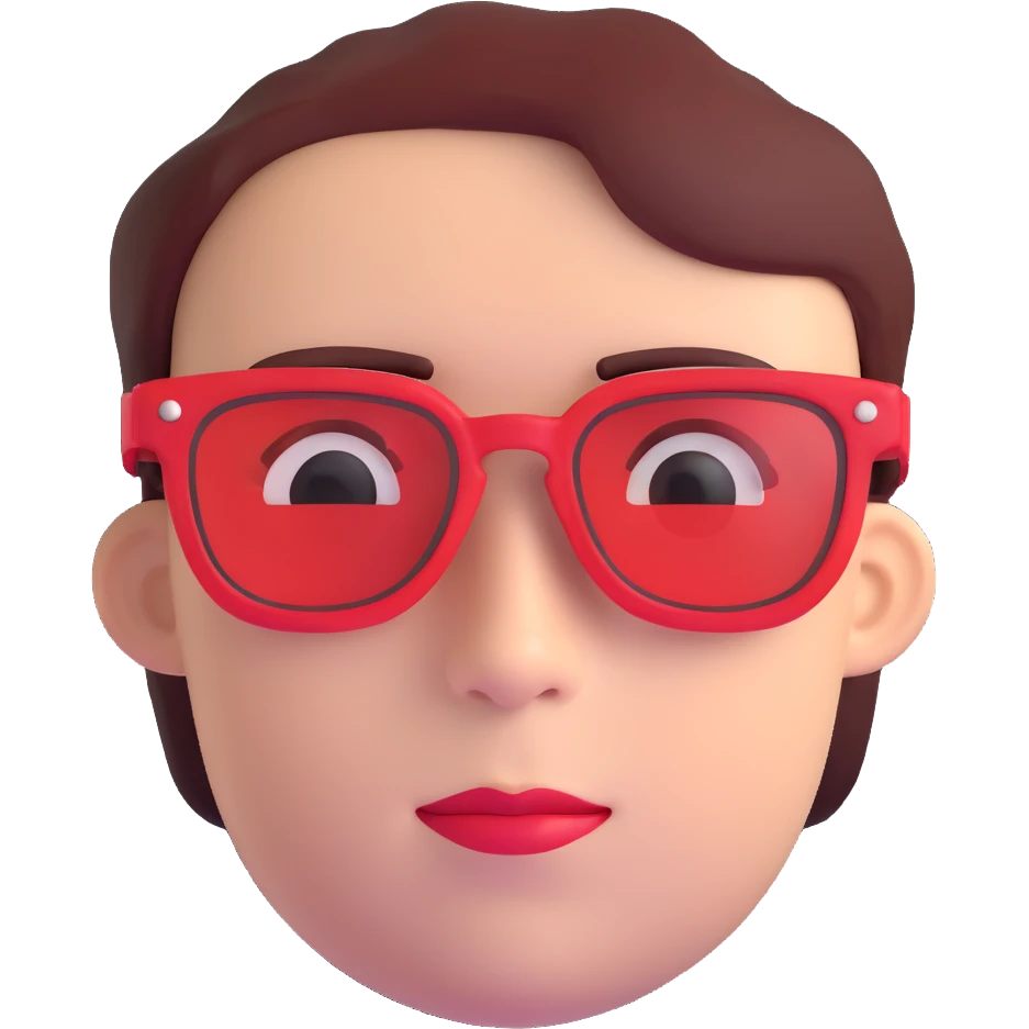 face with red glasses emoji