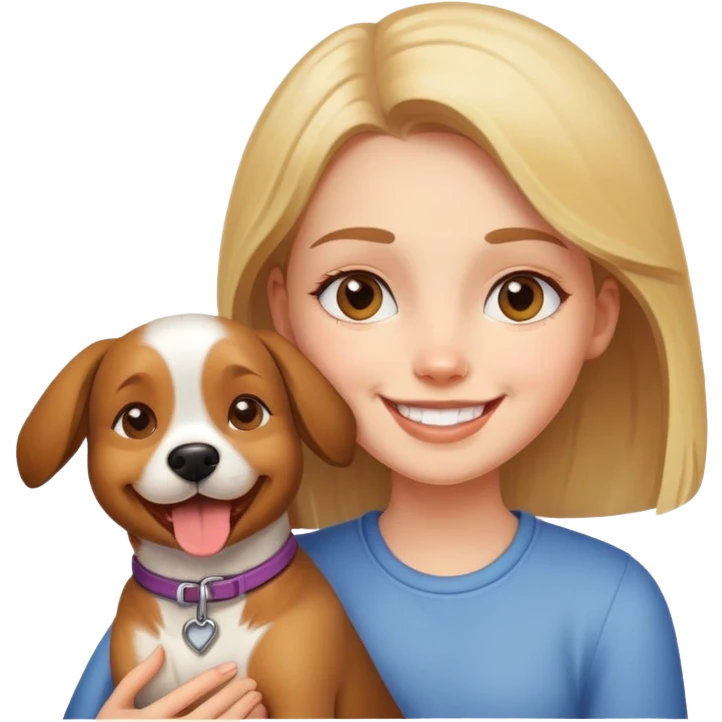Girl with dog emoji