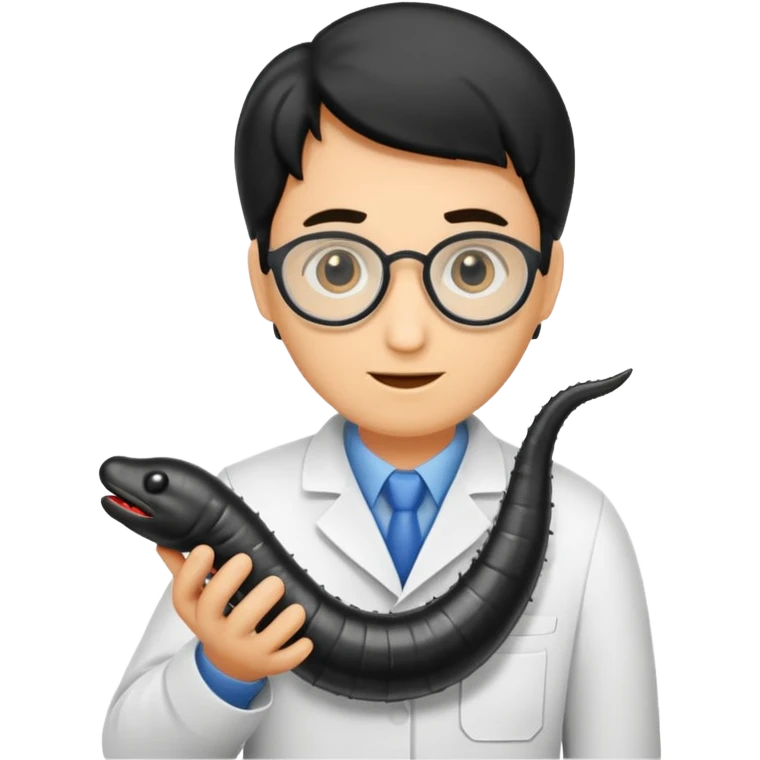 scientist with leech emoji