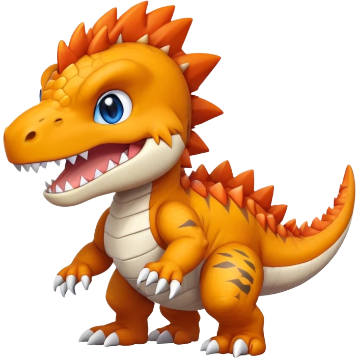 Cute Baby Chibi Agumon-Tyrantrum-Tyrunt-hybrid (full body) emoji