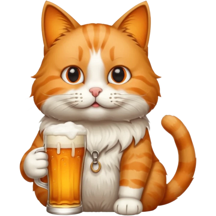 Un chat qui boit une bière emoji