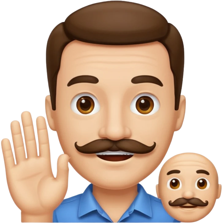 Happy face of a Duke with a mustache emoji