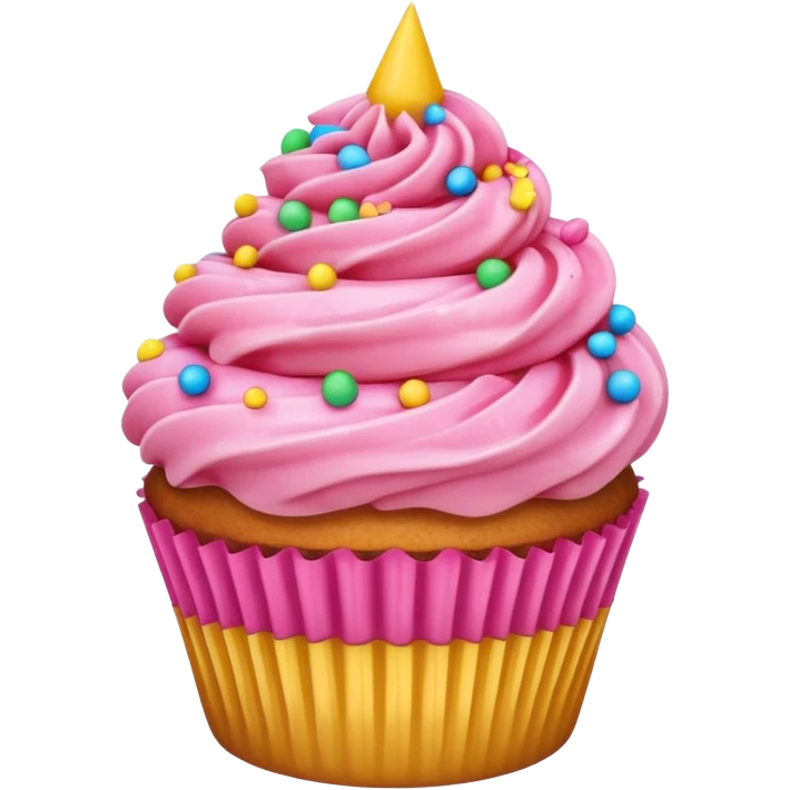 Cupcake with pink icing emoji