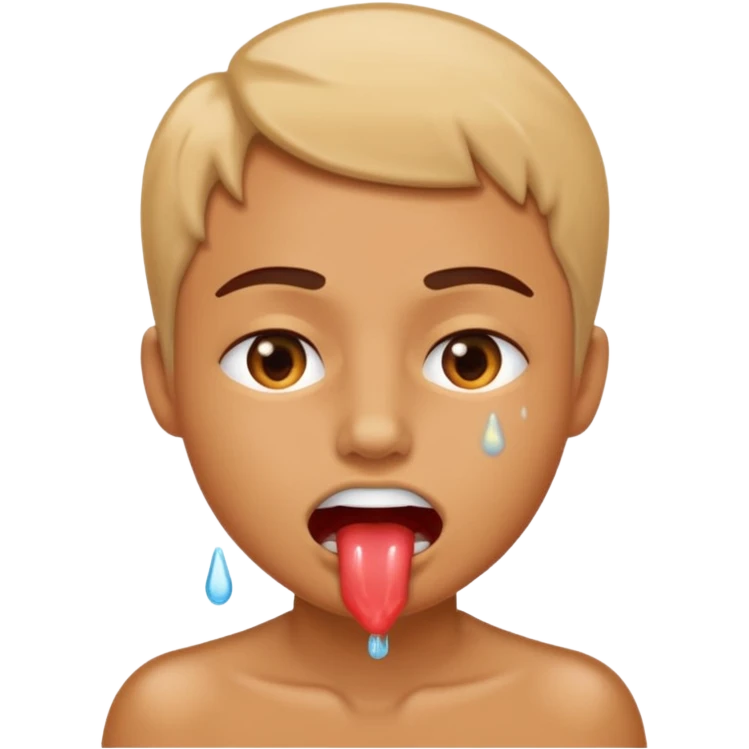 Person who bite her lips and sweat from the heat emoji