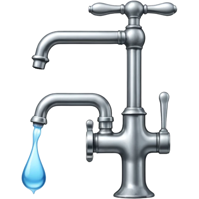 
water pouring from an OLD tap, 1980 emoji