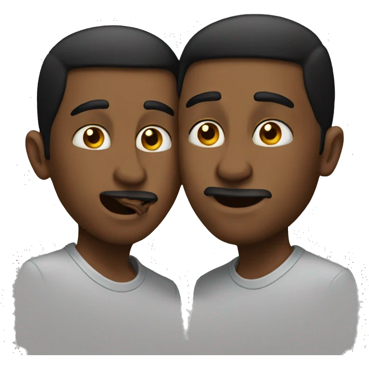 Two guys there noses are touching  emoji
