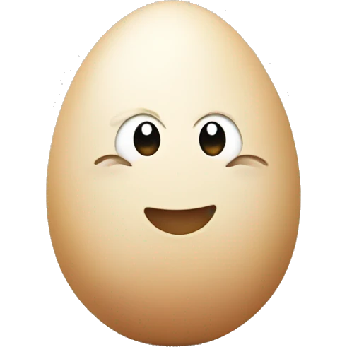 Little egg smiling with hands and feet  emoji