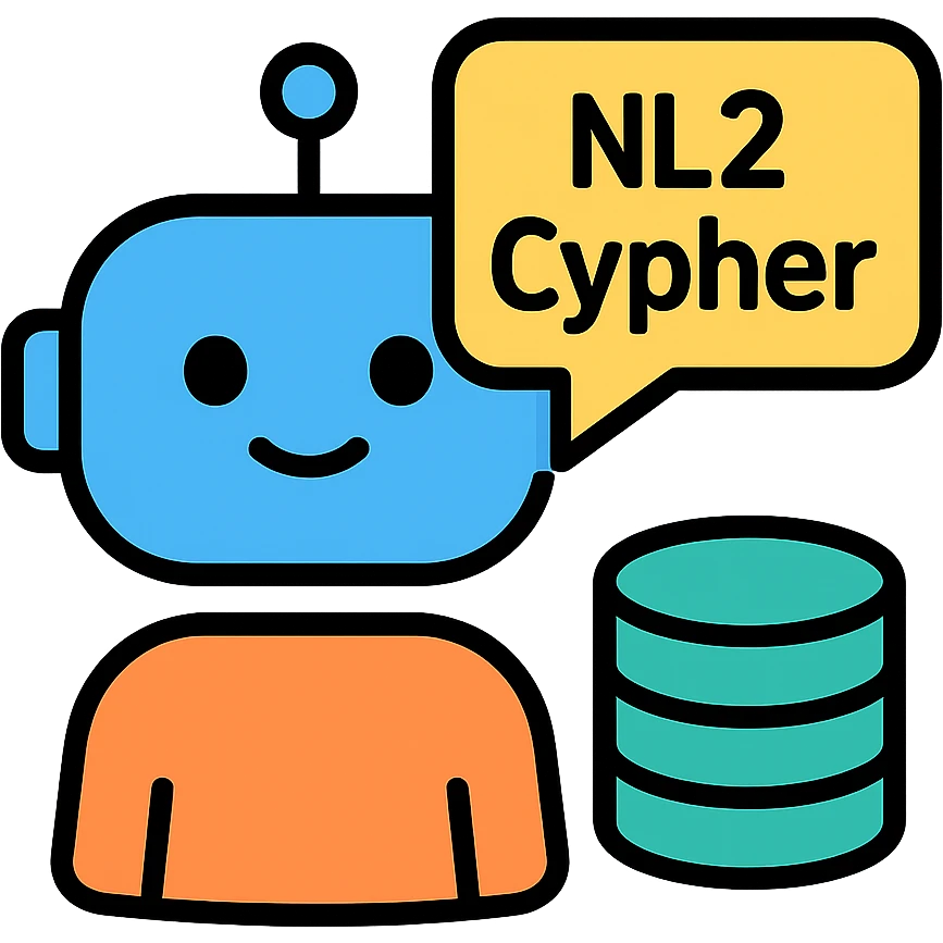 colored icon of an AI agent named NL2Cypher with a speech bubble and database symbol emoji