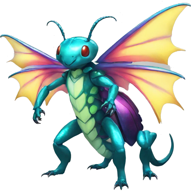 Shiny Colorful Beetle-Dragon-Pokémon Full Body emoji