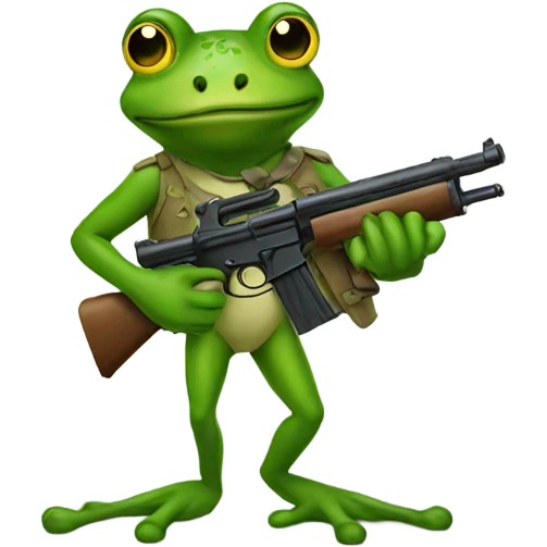 frog holding a gun emoji