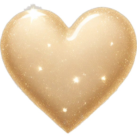 Beige heart sparkly emoji