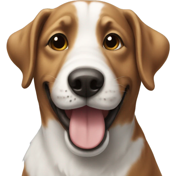 Happily enjoying dog emoji