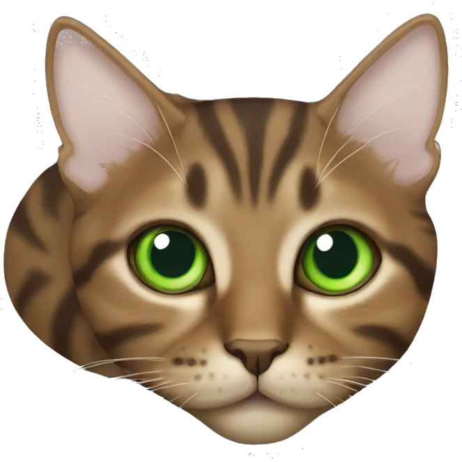 brown tabby cat green eyes laying down emoji