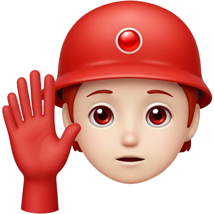 red blood cell with a sad face and a small hand waving, saying goodbye emoji