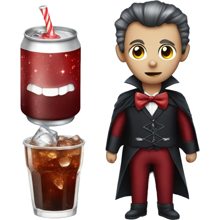 A vampire with bow and sparkles and cola emoji