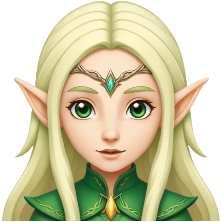 female elf with pointed ears and long hair emoji