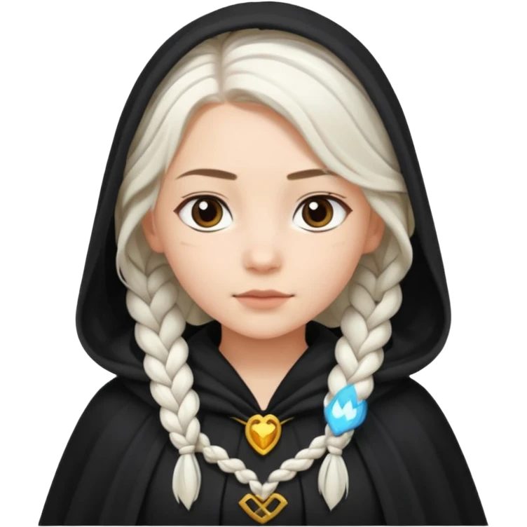 girlwith whitebraided hair, cloak emoji
