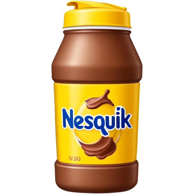 Nesquik chocolate milk powder in its iconic yellow container emoji