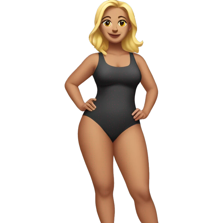 Slim-Thicc caucasian woman swimsuit posing  emoji