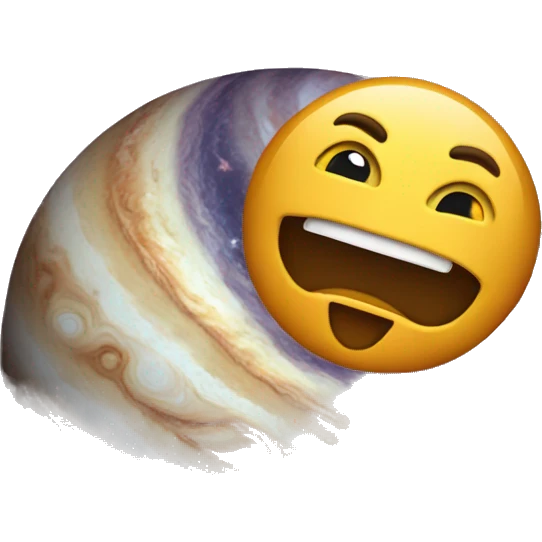 an emoji holding the jupiter emoji
