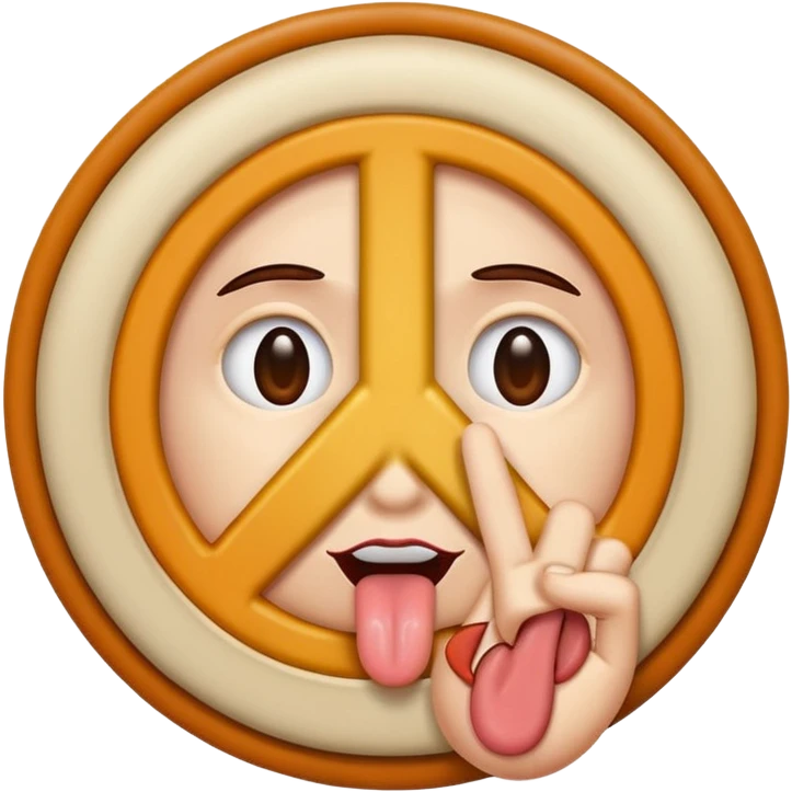 Tongue in between peace sign  emoji