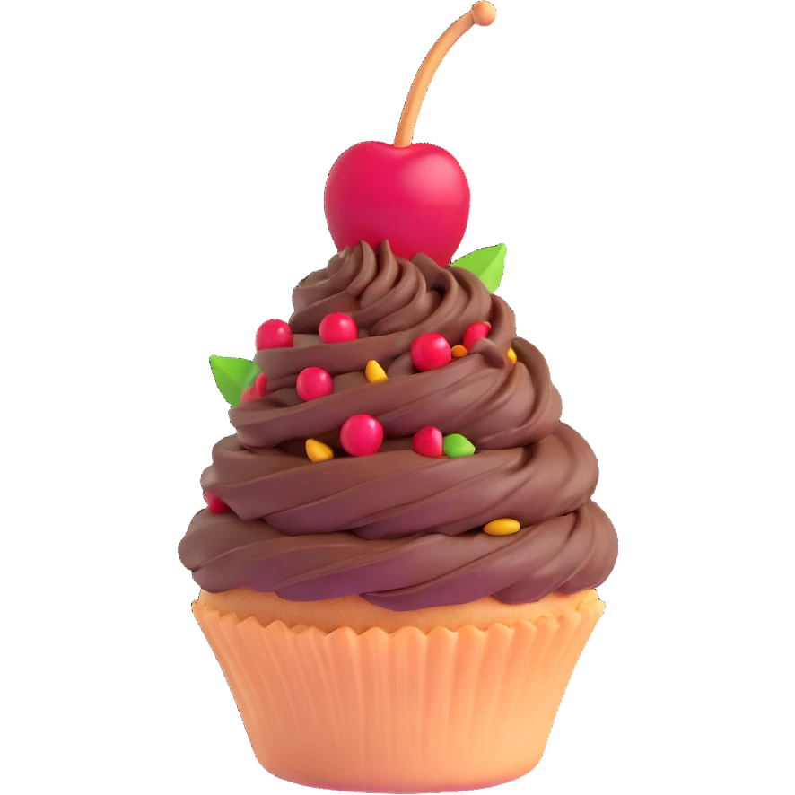 magic wand with chocolate frosting and a cherry on top emoji