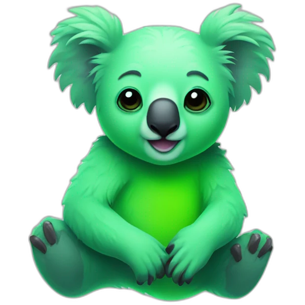 neon green koala emoji