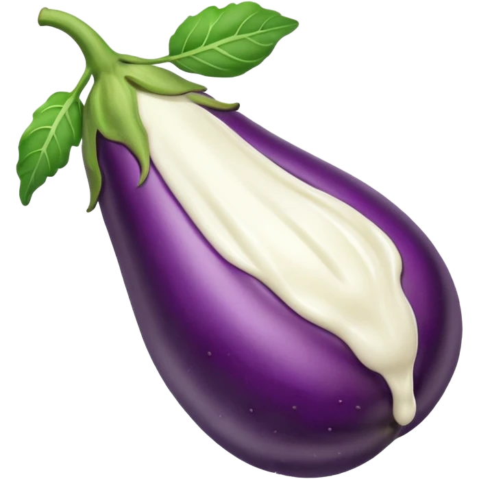 Hand squeezing an eggplant with cream coming out of the end emoji