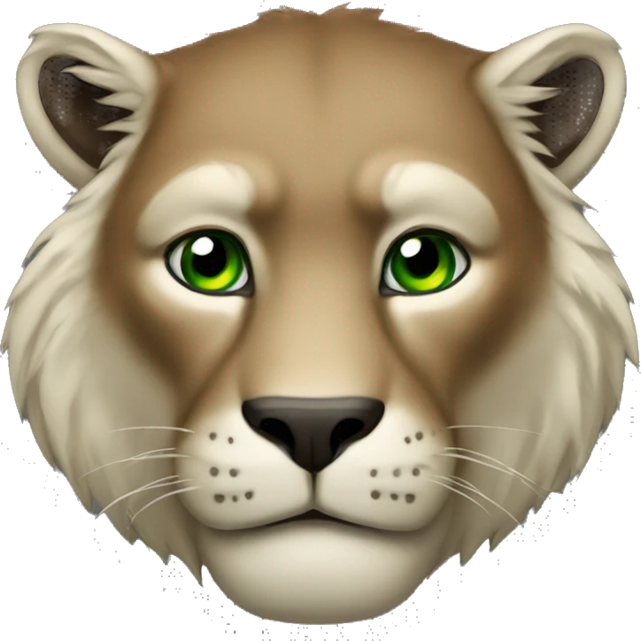 Brown sabertooth green eyes emoji