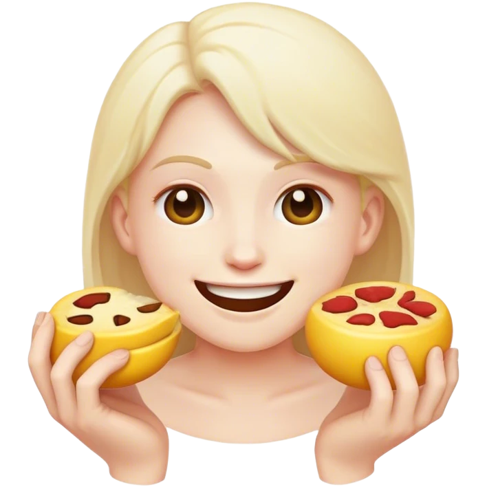 Asshole eating emoji while smiling  emoji