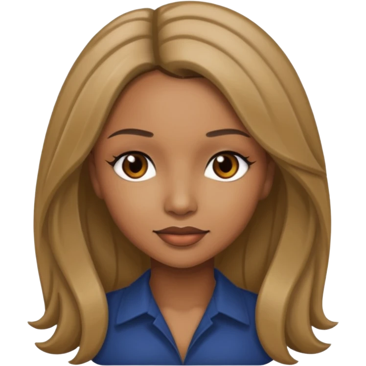 Natina Reed with dark blonde long hair emoji