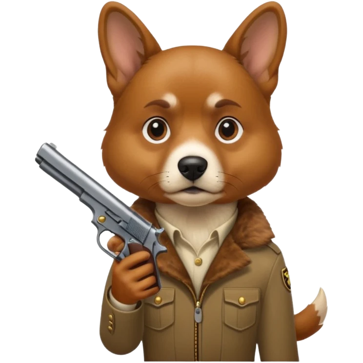 Perro con una pistola emoji
