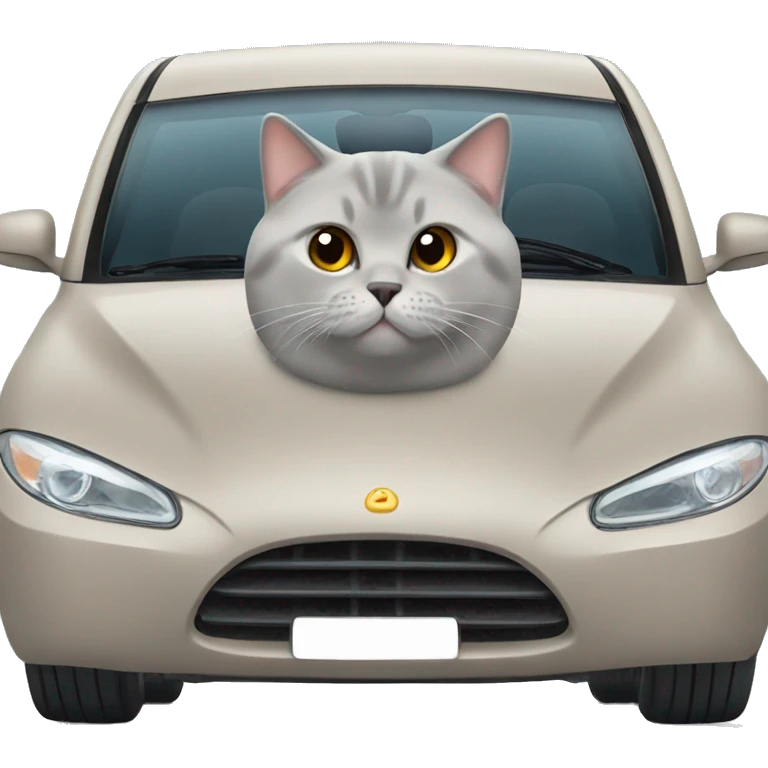 2 Cars, Cute beige and Grey british shorthair cat  emoji
