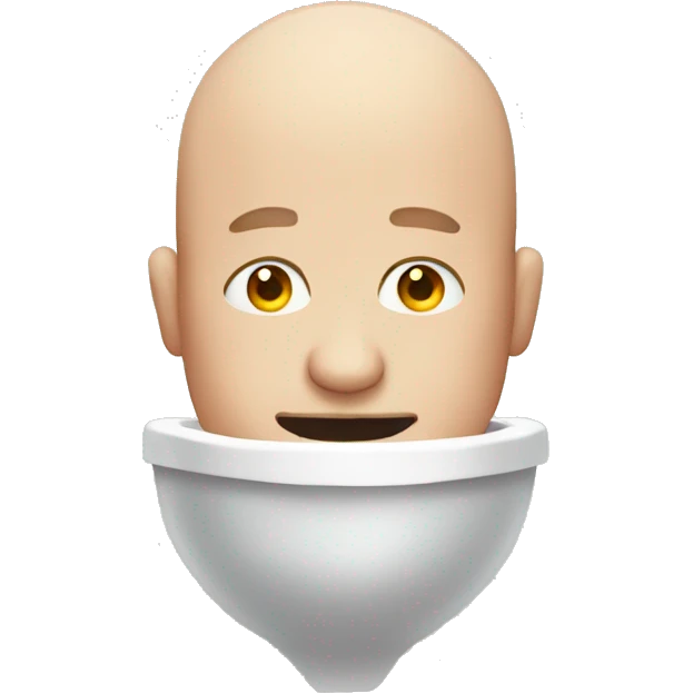 Bald man in a toilet emoji