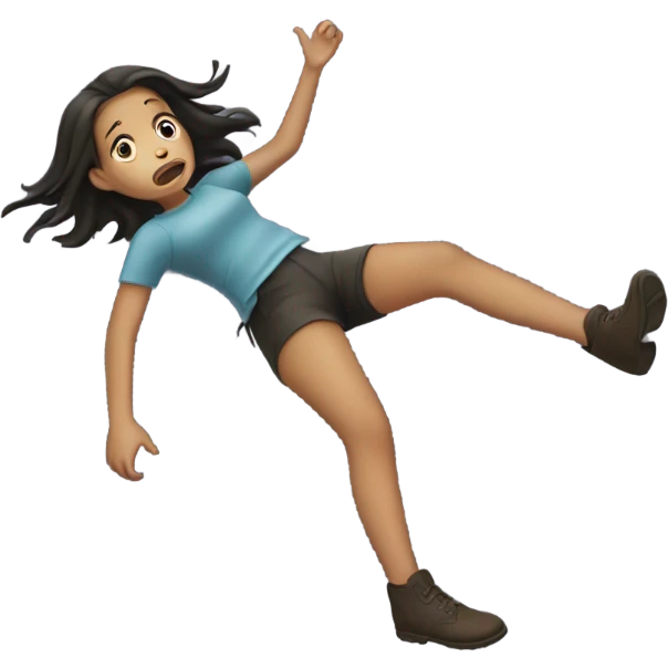 A girl falling into abyss  emoji
