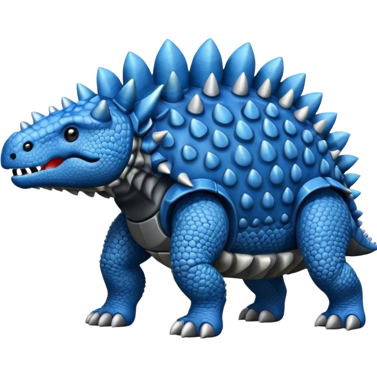 As un emoji de el dinosaurios ANQUILOSAURIO de perfil en color azul emoji